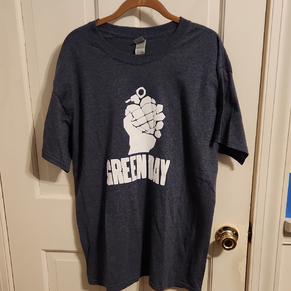 Gildan Green Day Cotton T-Shirt Heather Gray Men's Large